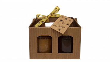 Geschenk- und Tragekarton für 2 Honiggläser 500g